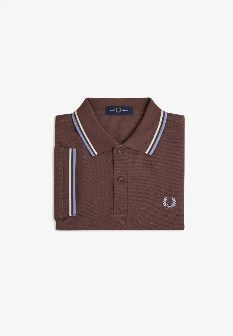 Fred Perry M3600 Twin Tipped Fred Perry Shirt (Carrington Brick / Ecru / Light Smoke)