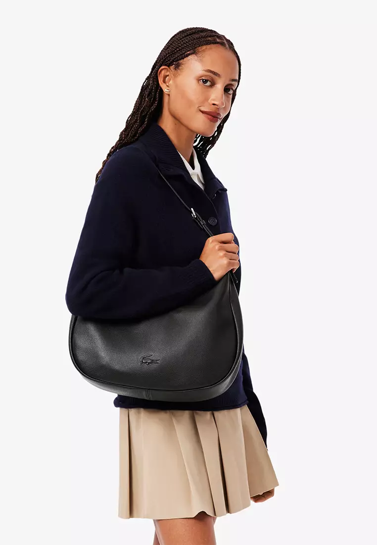 City Court Grain Leather Hobo Bag