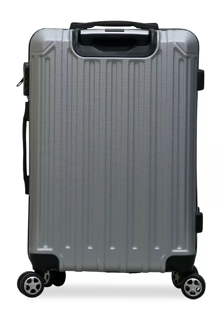 Isvara Tas Koper Hardcase Unisex One Set Suitcase Number Code Combination Lock Large Compartment Material ABS+PVC Coated ORIGINAL - Gray