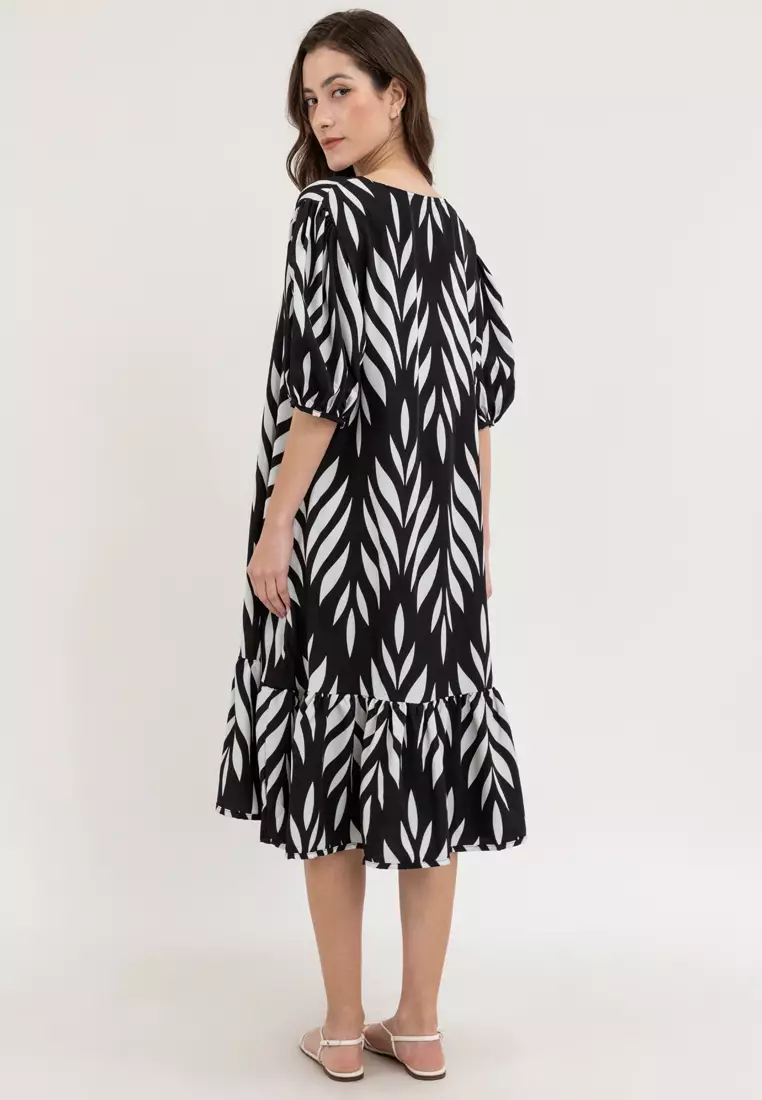 Lea Leaf Print Dress