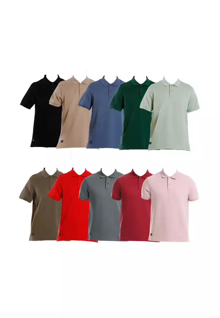Forest Mens Stretchable Cotton Slim Fit Polo Tee - 23961-72LightPurple