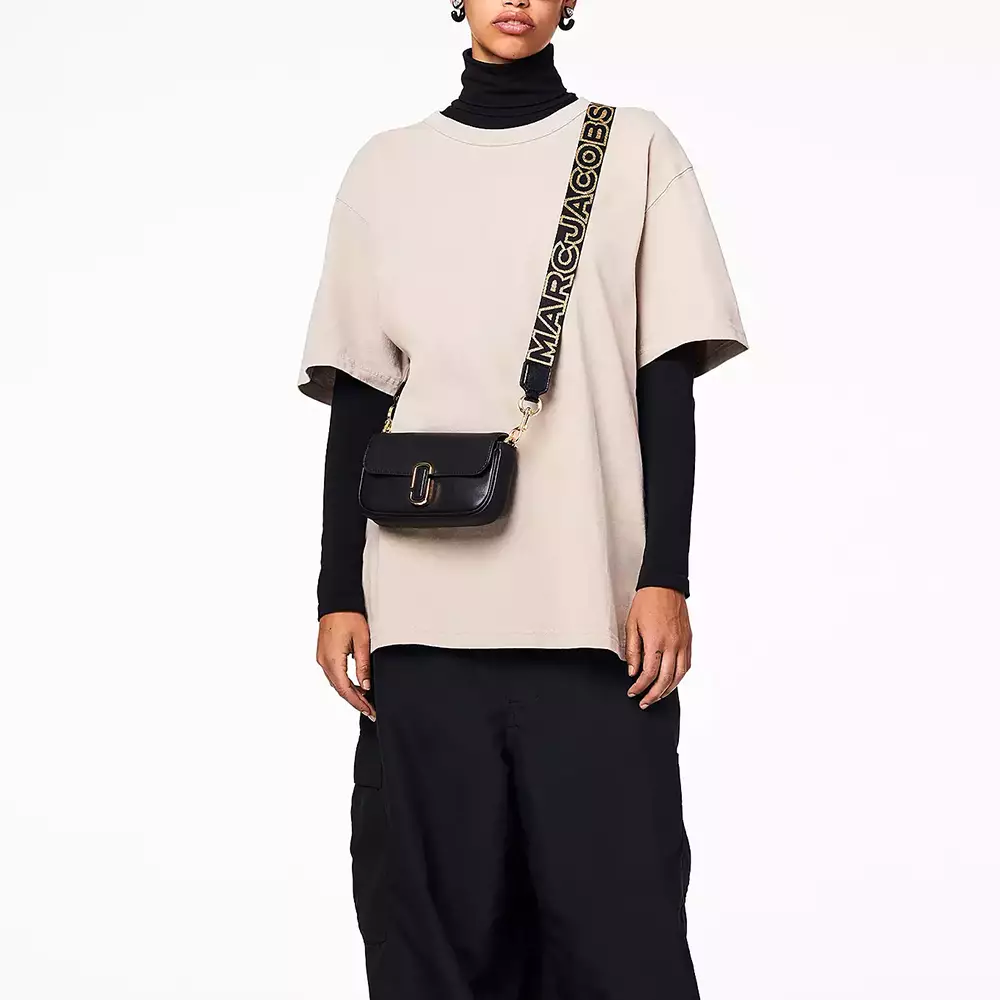 Jual Marc Jacobs Marc Jacobs The Thin Outline Logo bing Strap Black