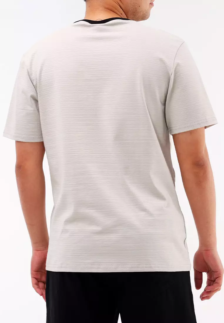 Round Neck Streaky Short Sleeves