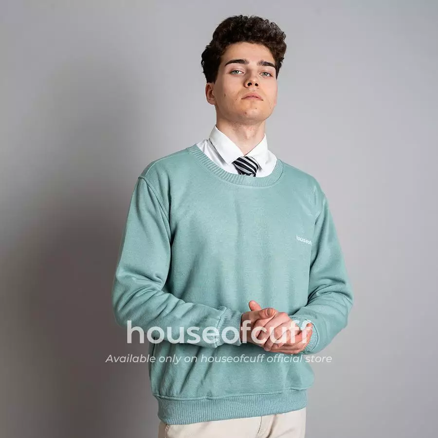 Houseofcuff sweater crewneck basic outer sage green