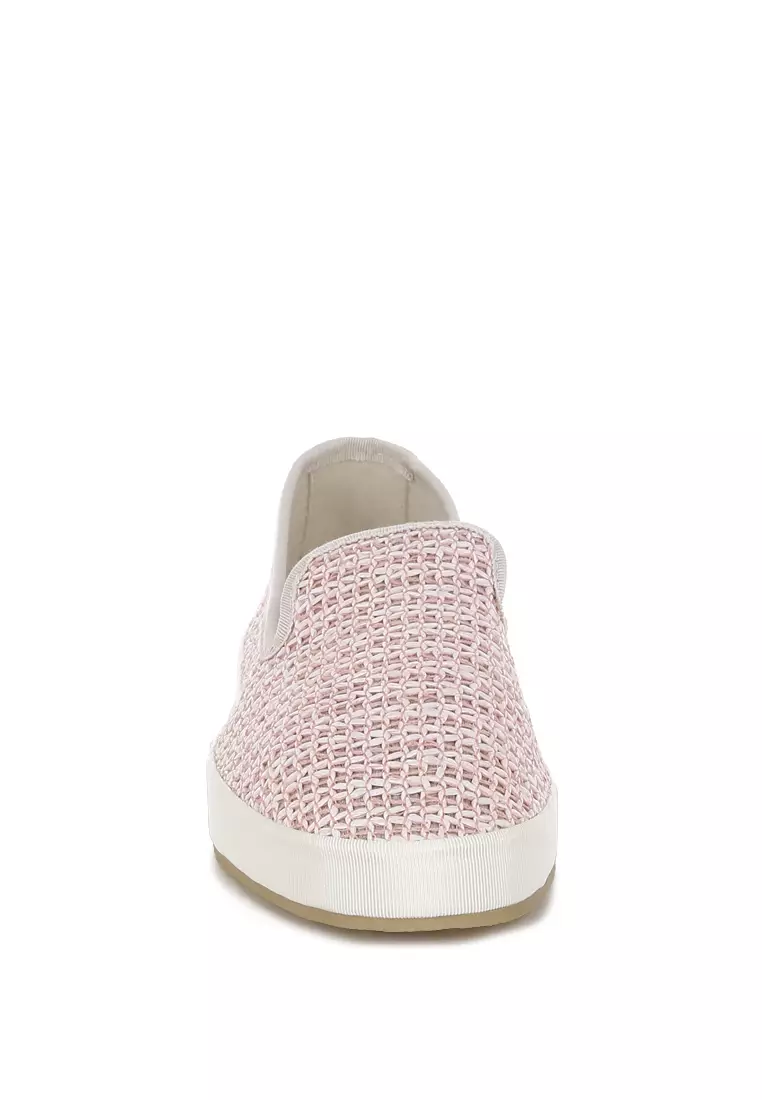Round Toe Slip-On Sneakers In Pink