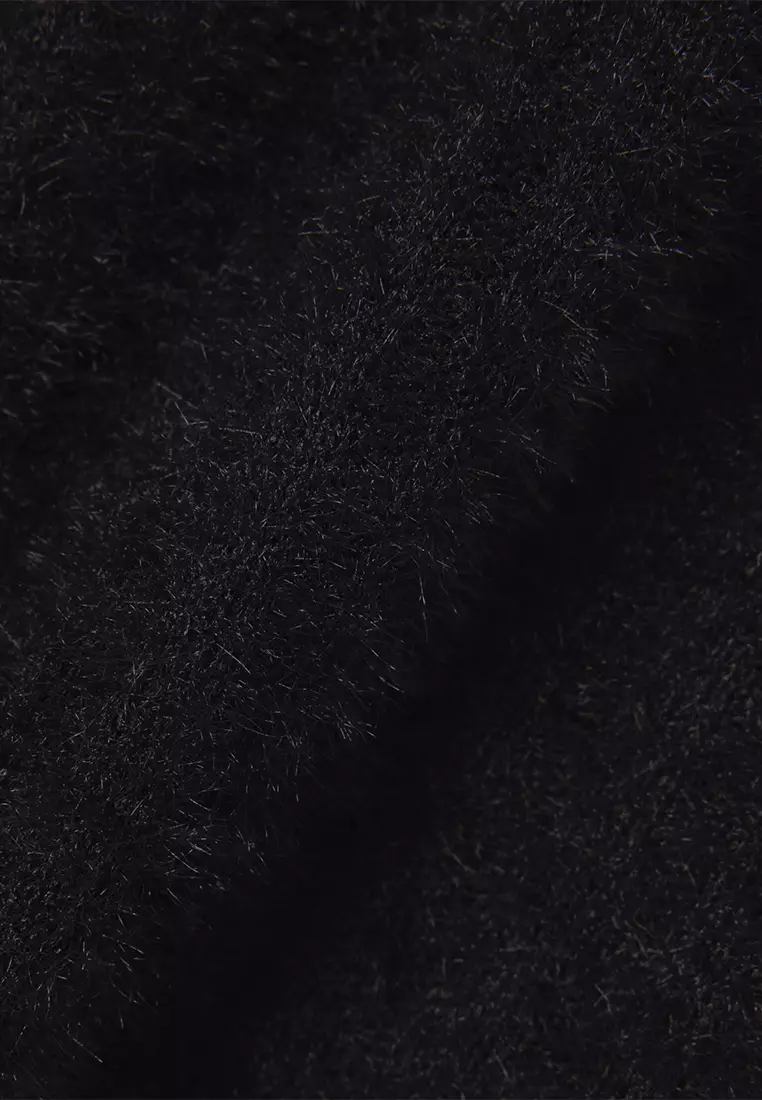 Slim Fit Fuzzy Rib Knit Polo Shirt