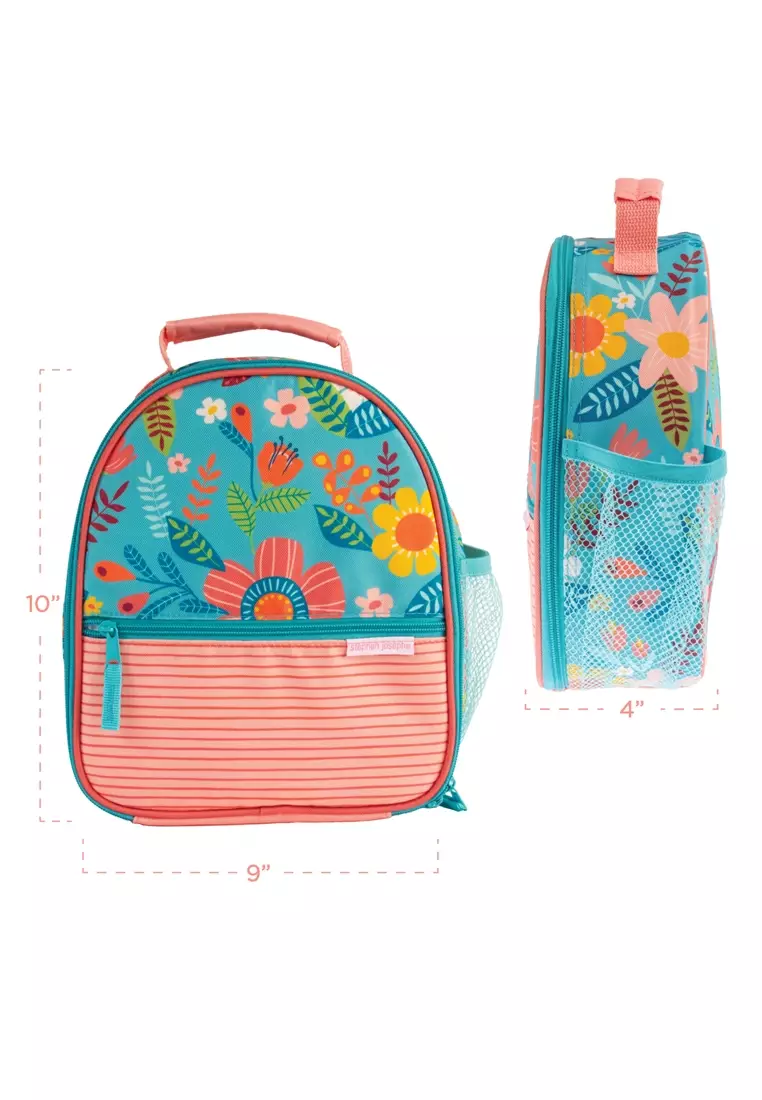All Over Print Turquoise Floral Lunch Bag For Kids