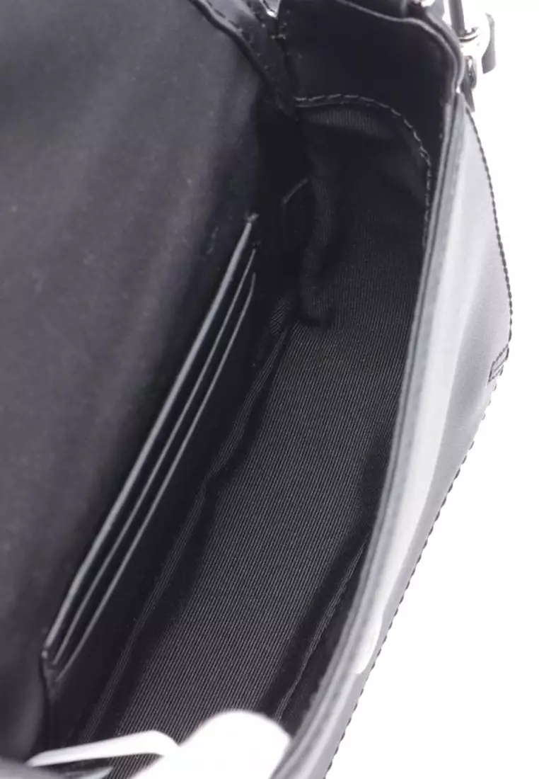 Insignia Small Full Flap Logo Shoulder Bag Black H130L01RE22