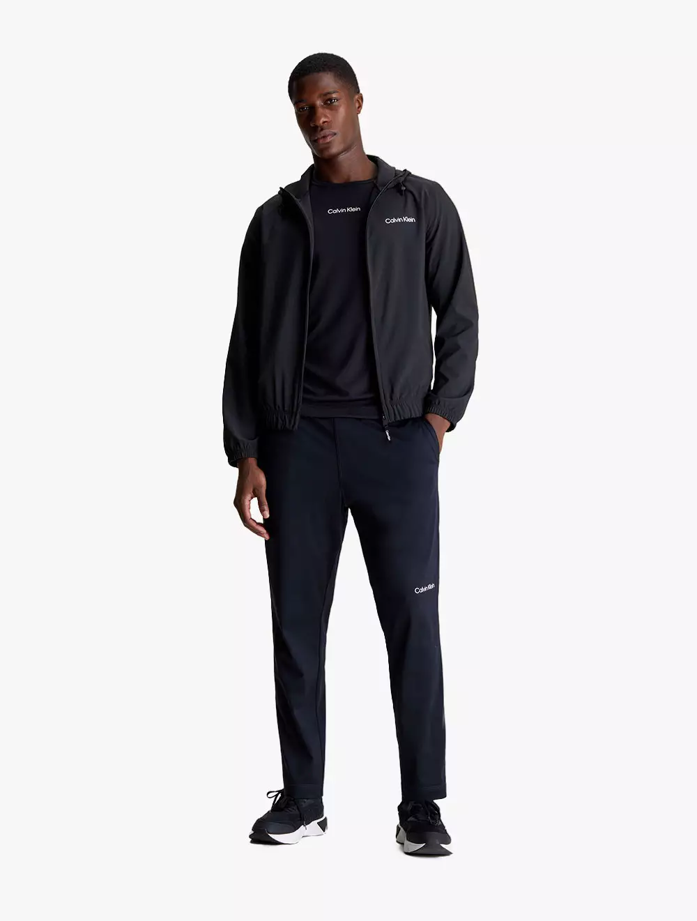 CALVIN KLEIN SPORT - REGULAR FIT LIGHTWEIGHT WIND JACKET - Black - black