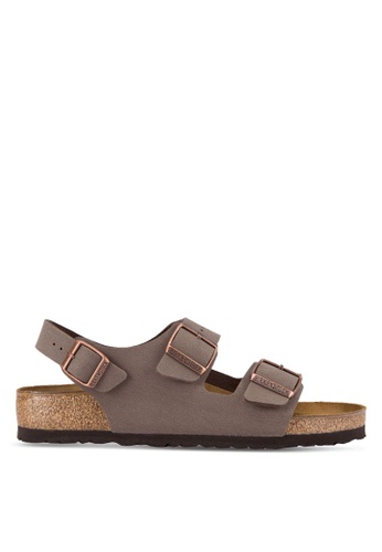 Birkenstock 褐色 Milano Birko-Flor Nubuck Sandals BI090SH89JPQMY_1