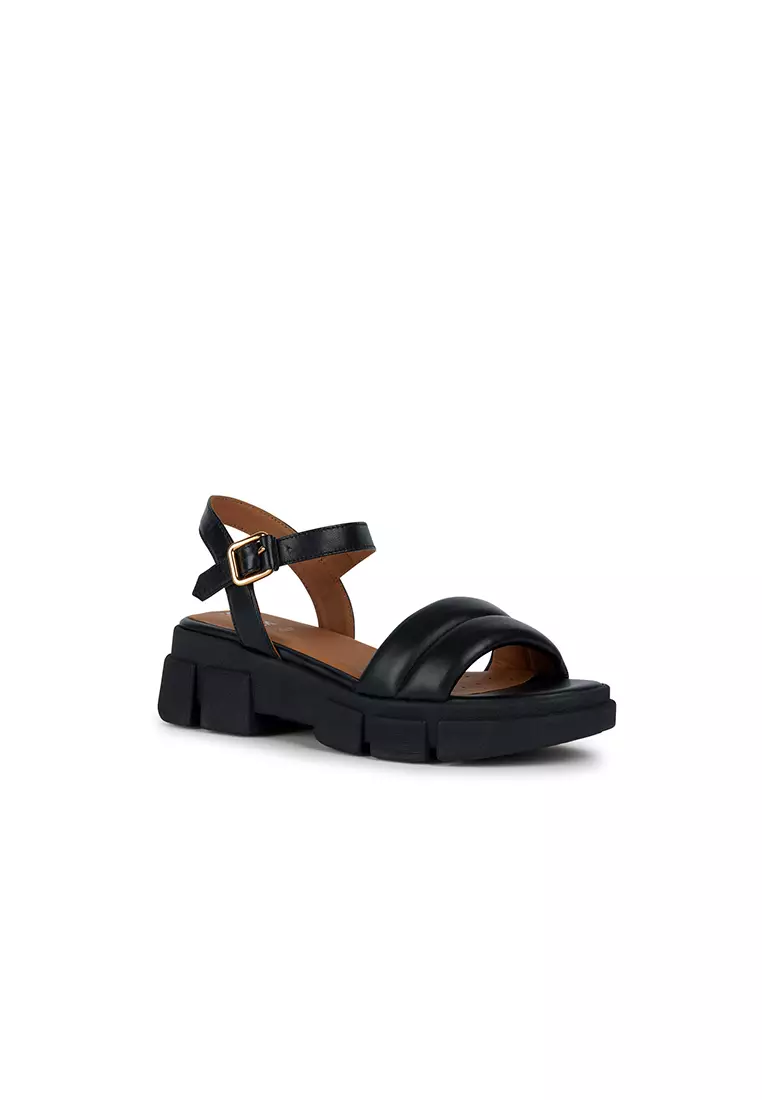 Geox® SORAPIS + GRIP: Women's black Platform Sandals