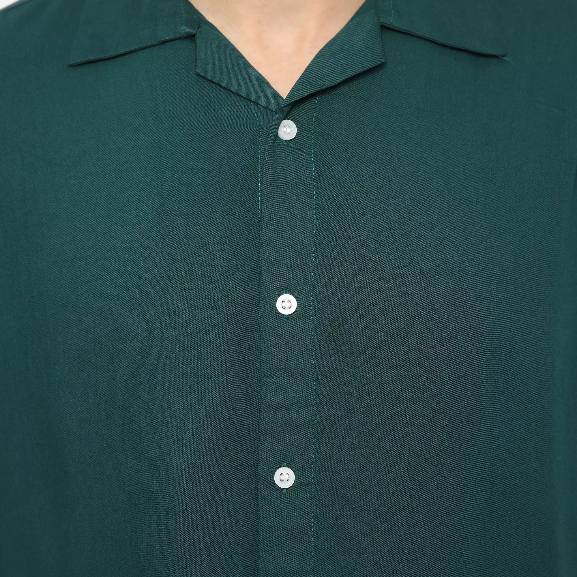 Simple Perfect Kemeja Rayon Polos Lengan Pendek | Kemeja Rayon Unisex Darkgreen