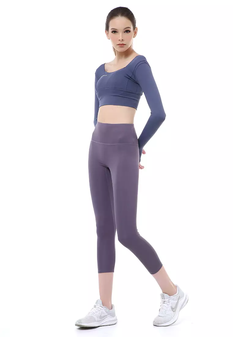 Mikayla One Set Pakaian Olahraga Wanita Atasan & Celana Panjang Kombinasi Warna Material Polyester ORIGINAL - Navy Purple