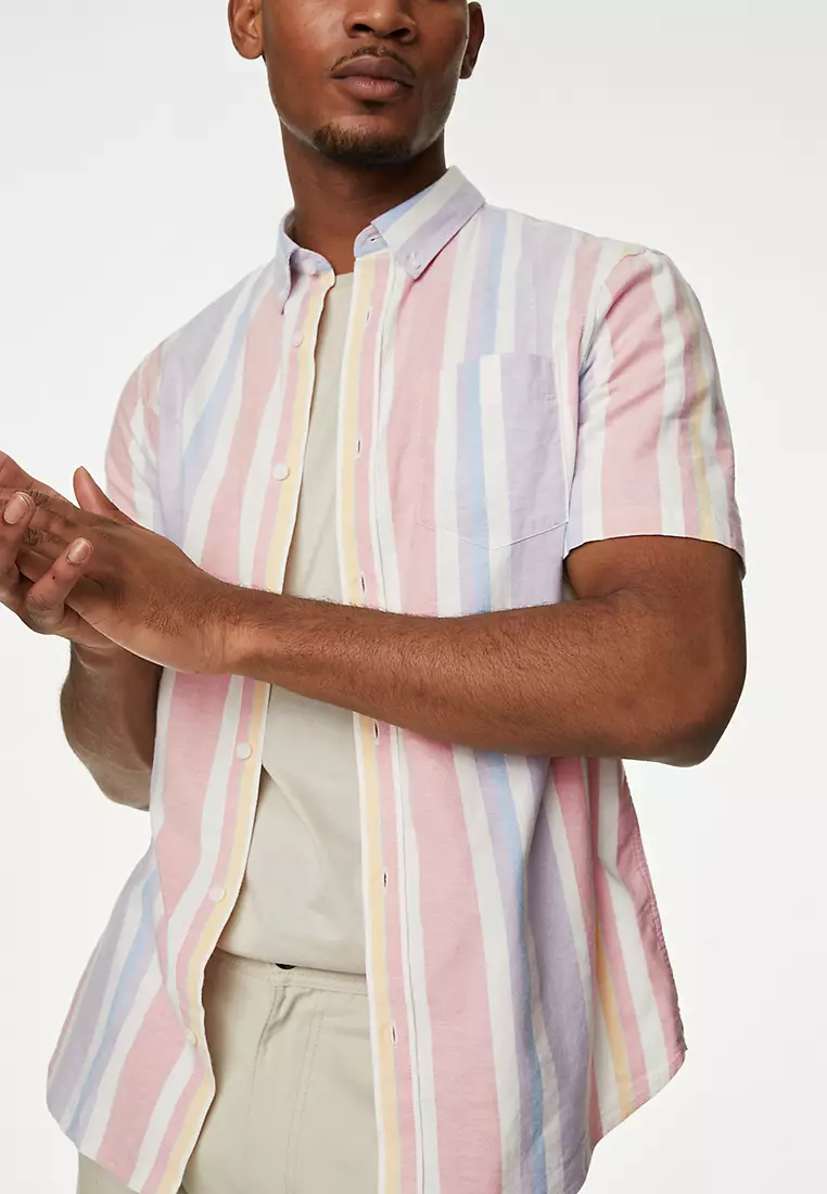 Pure Cotton Striped Oxford Shirt