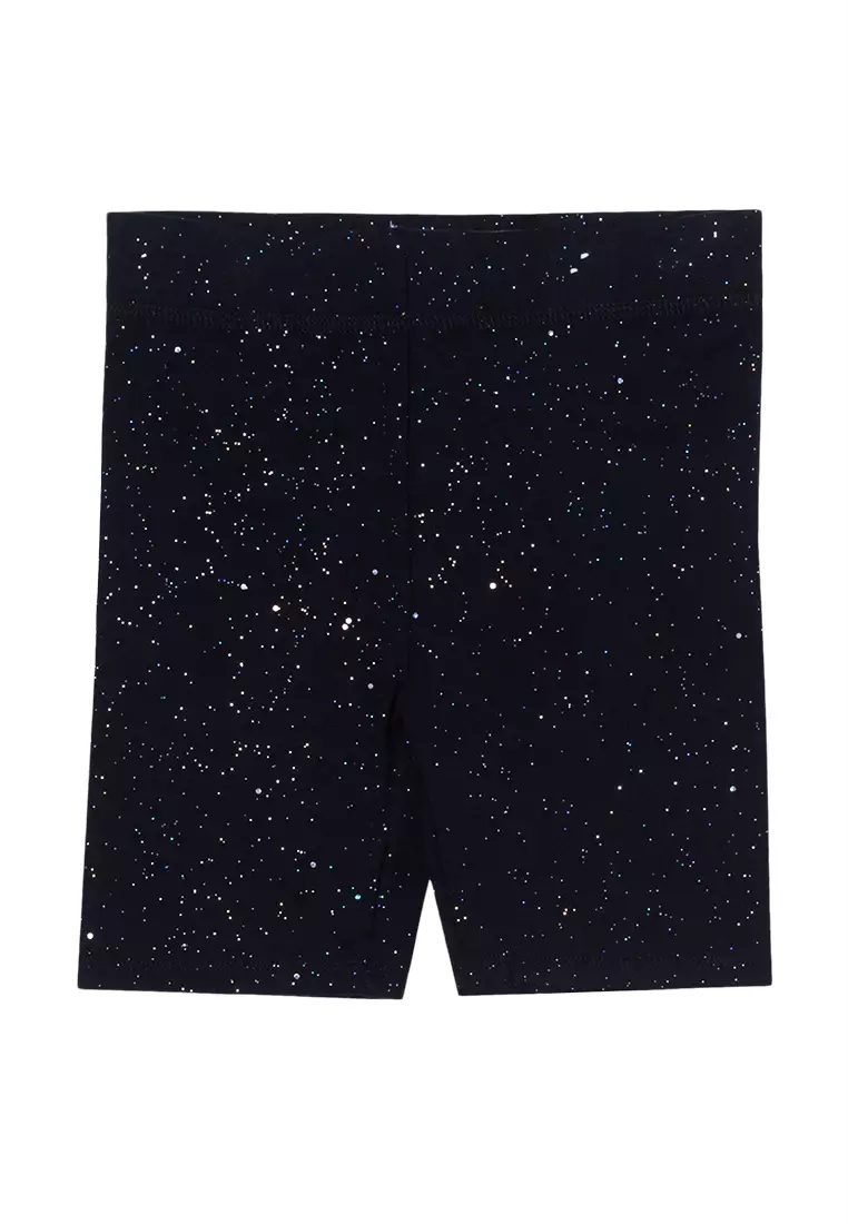 Black Basic Cotton Blend Cycle Shorts