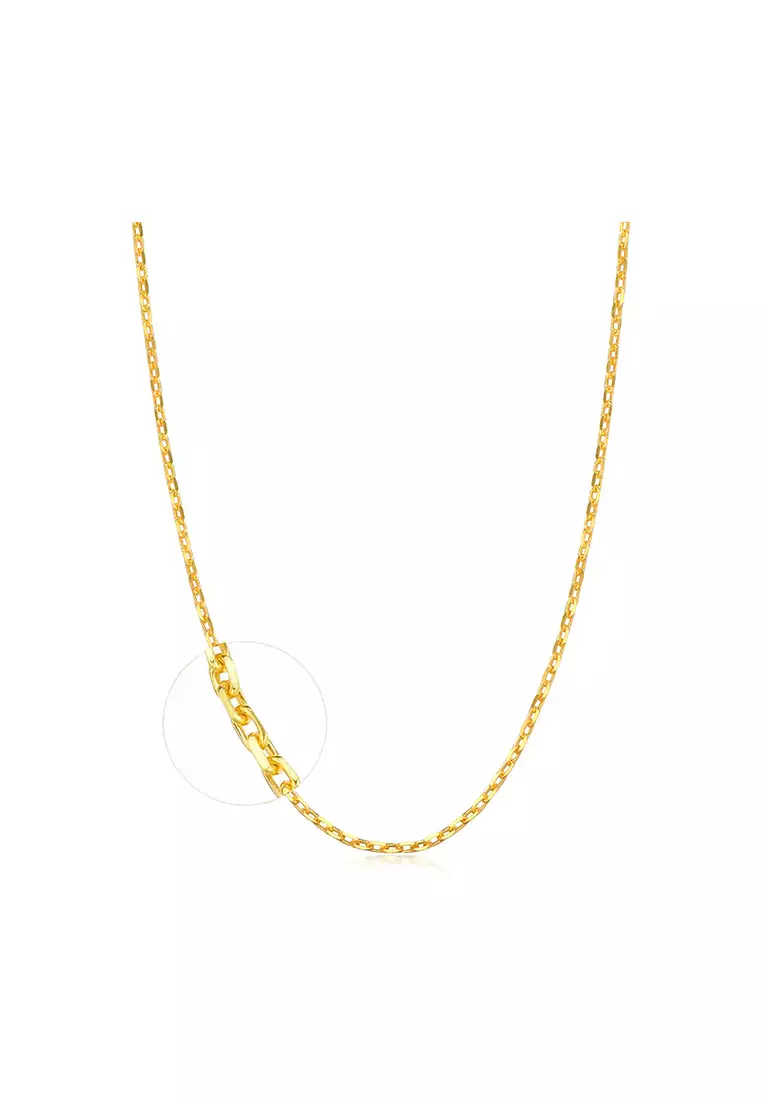 916/22K Gold Hollow Necklace R021 (2MM, 44CM)