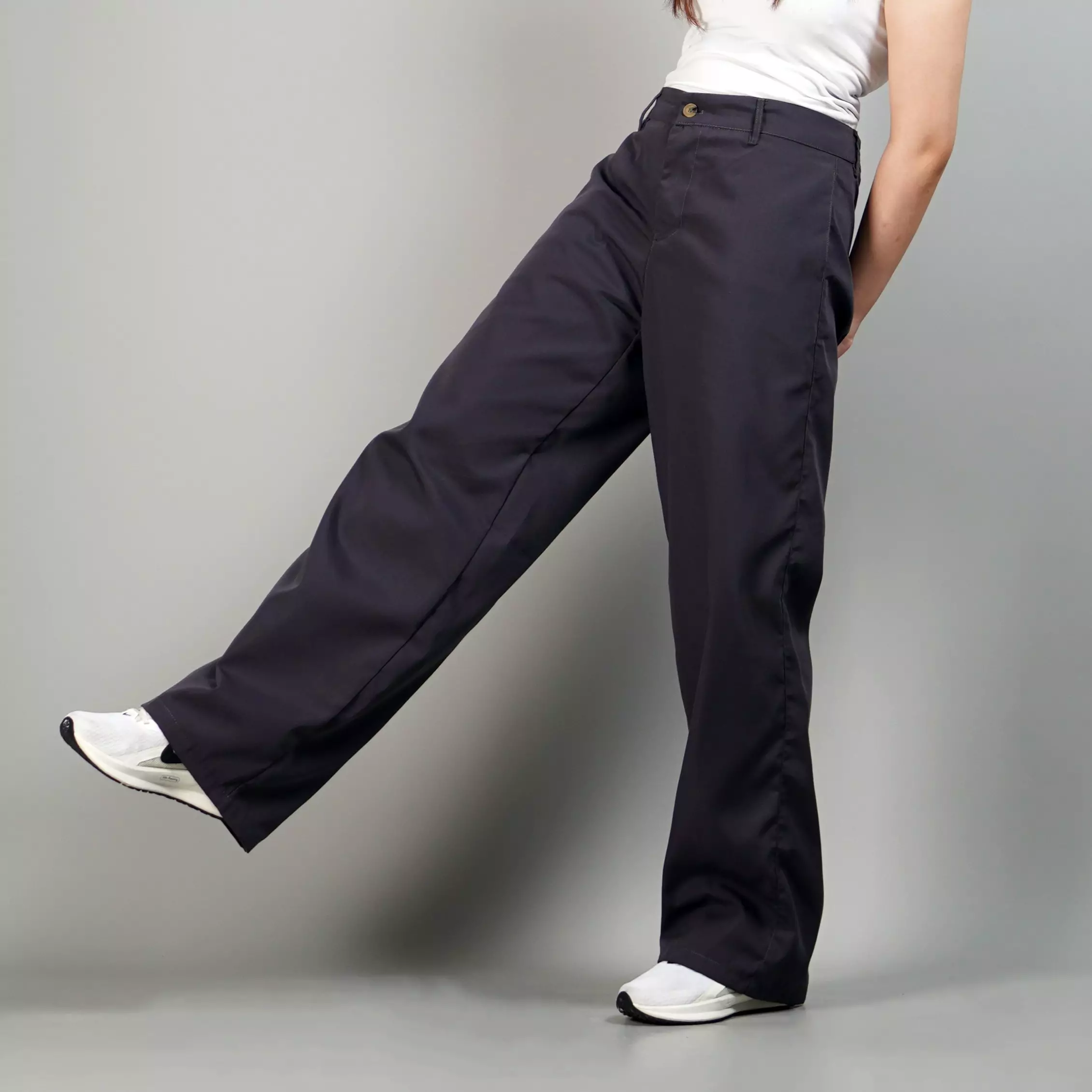 KORY Celana Panjang Wanita Loose Pants Loose Fit Pants Celana Loose Fit Wanita - ABU