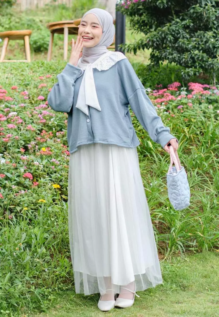 Kyuti Coquette Tops - Medium Gray M18808 R59S2