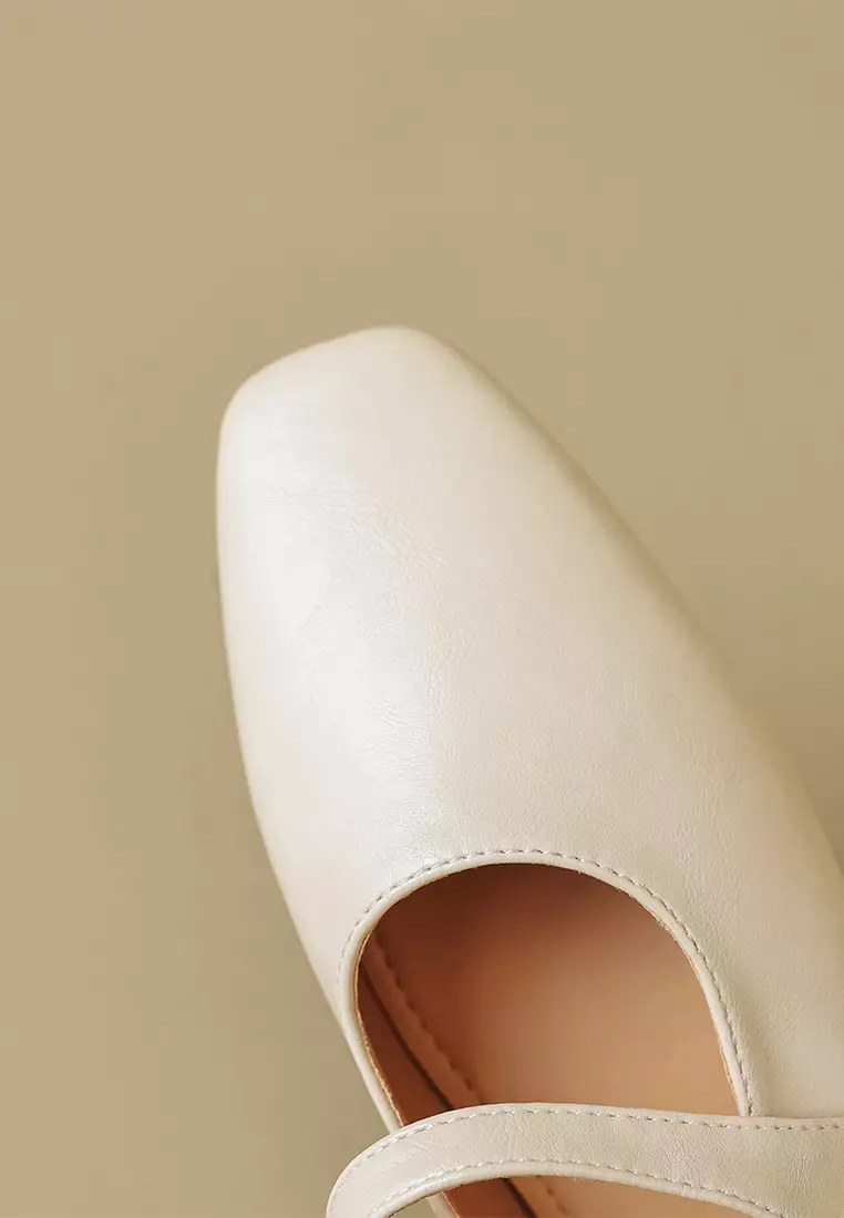 Buckle Strap Flat Mules WW289-1