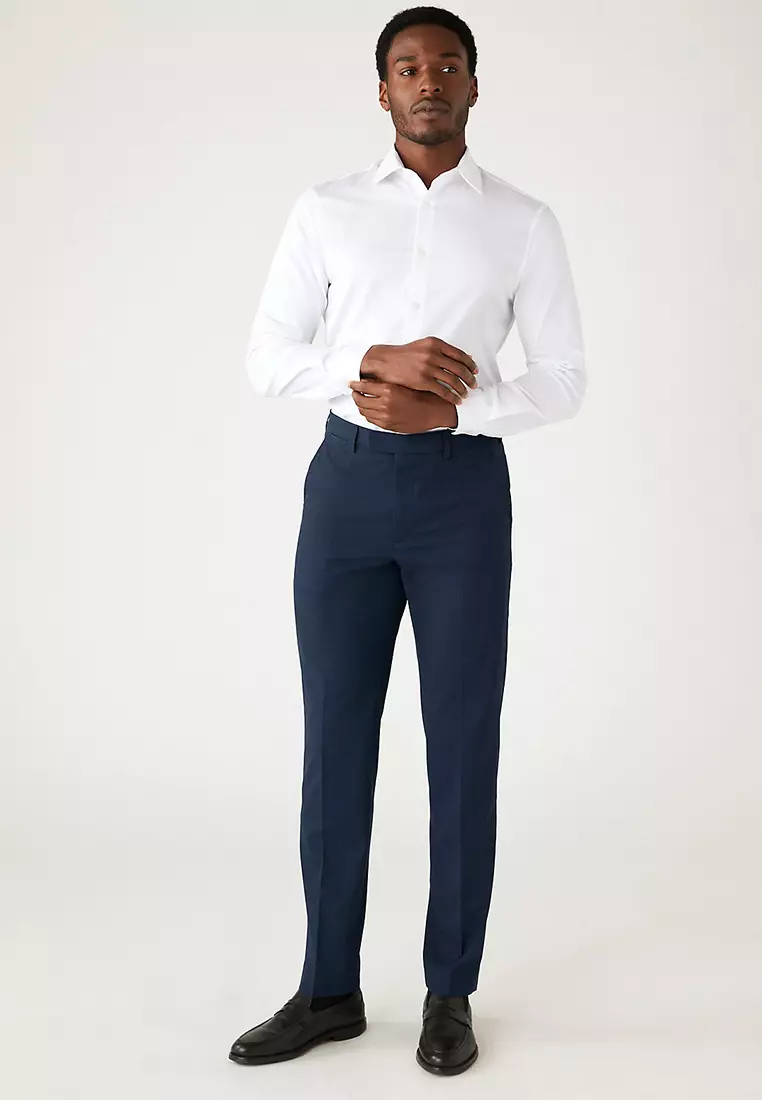 Textured Stretch Trousers