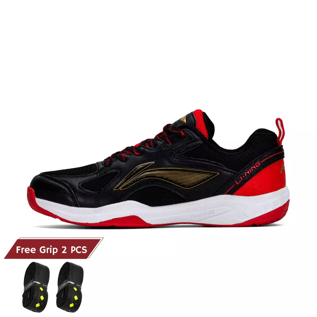 Li-Ning Badminton Shoes Aero Speed AYTU029-1 Blk/Red/Gold Free Grip