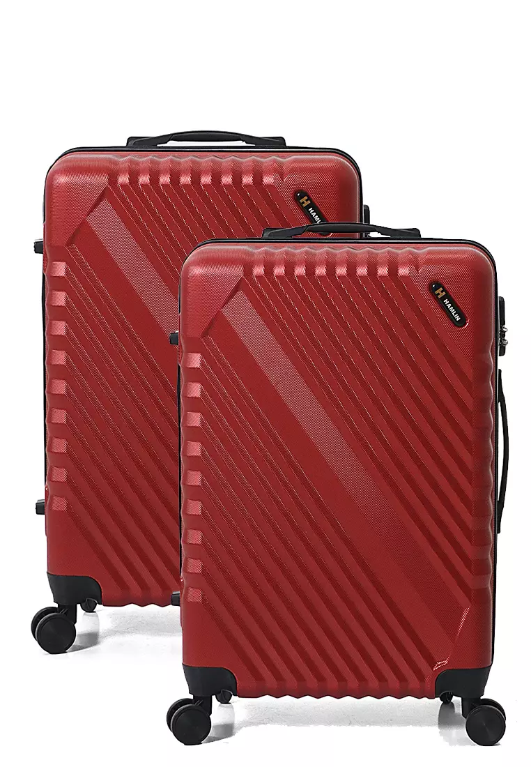 Isvara Tas Koper One Set Unisex Large Compartment Suitcase Number Code Locking Material Fiber ABS ORIGINAL - Maroon