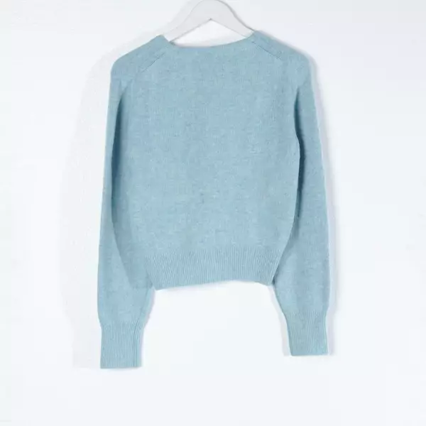 Cardigan MARDI MERCREDI RACCOON FLOWER PINK BABY BLUE V NECK KNIT CARDIGAN 100% ORIGINAL