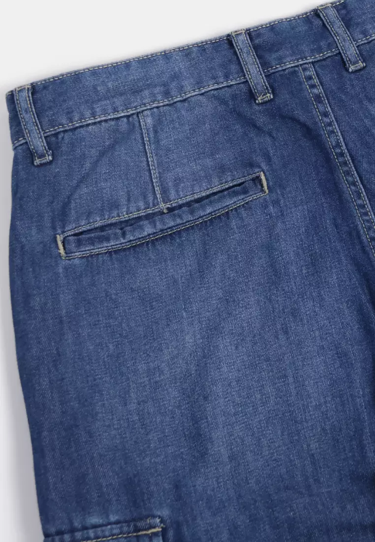 Emba Denim - Newton Celana Cargo Baggy Denim Pria Medium Stone
