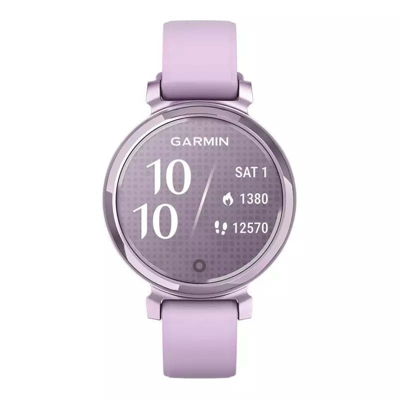 Jam Tangan Wanita Garmin Lily 2 010-02839-21 Smartwatch Digital Dial Metallic Lilac With Lilac Silicone Strap