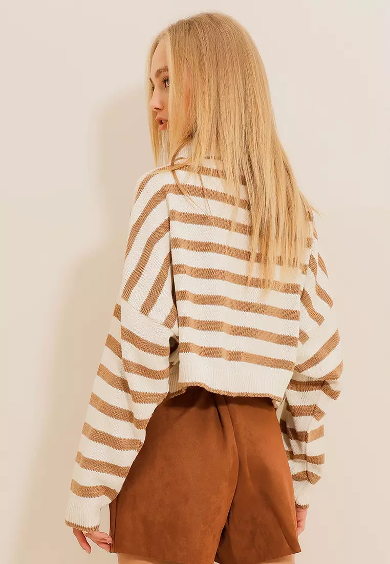 Striped Crop Sweater