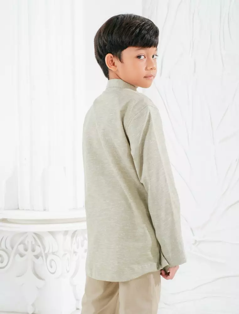 ALETRIS Menswear Boys - Koko Baju Muslim Anak Pria - Bahan Cotton Sub Two Tone