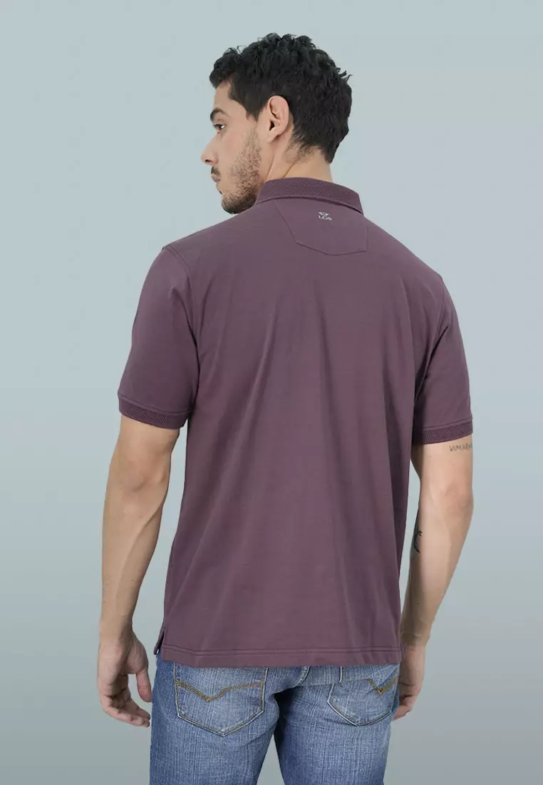 LGS - Kaos Polo Casual Pria Lengan Pendek Kerah Wangky Warna Maroon Regular Fit - CWS.225.U3394.02.C
