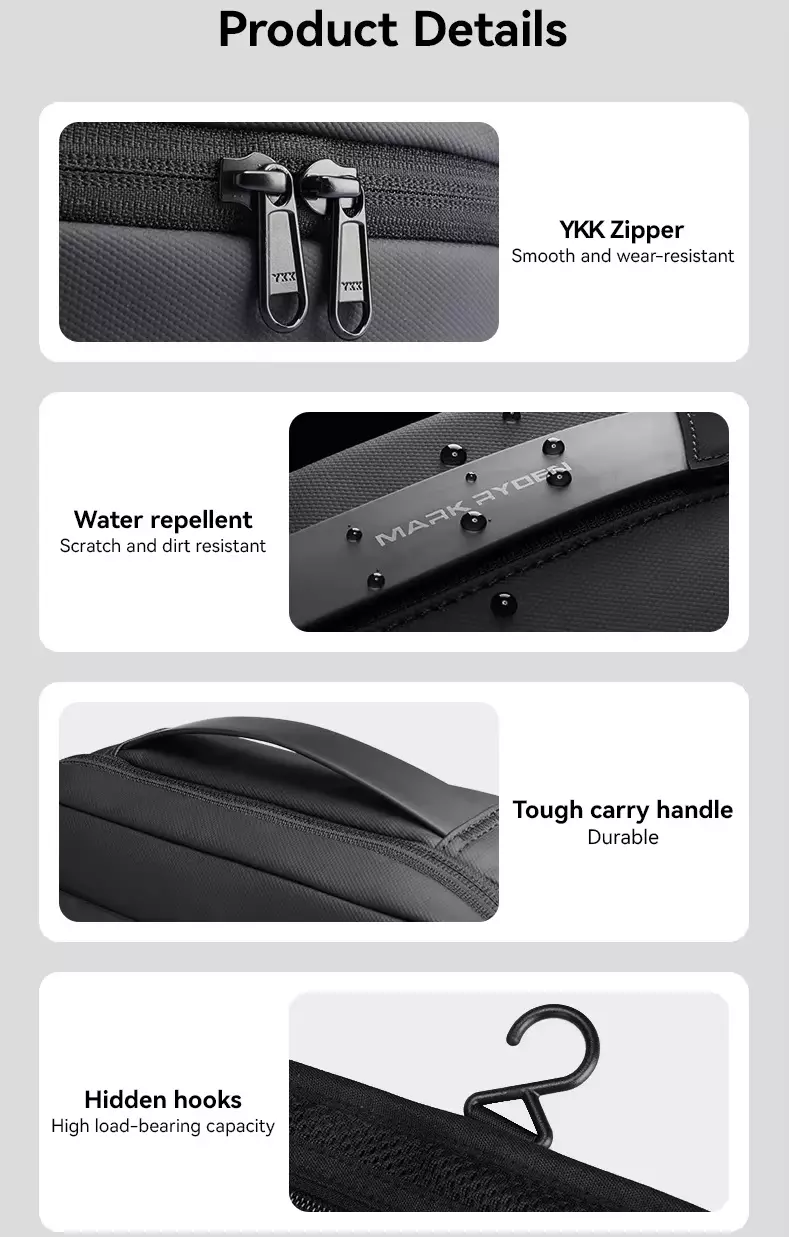 Mark Ryden Toiletry Bag Hanging Tas Organizer Travel Alat Mandi Anti Air MR86- GREEN