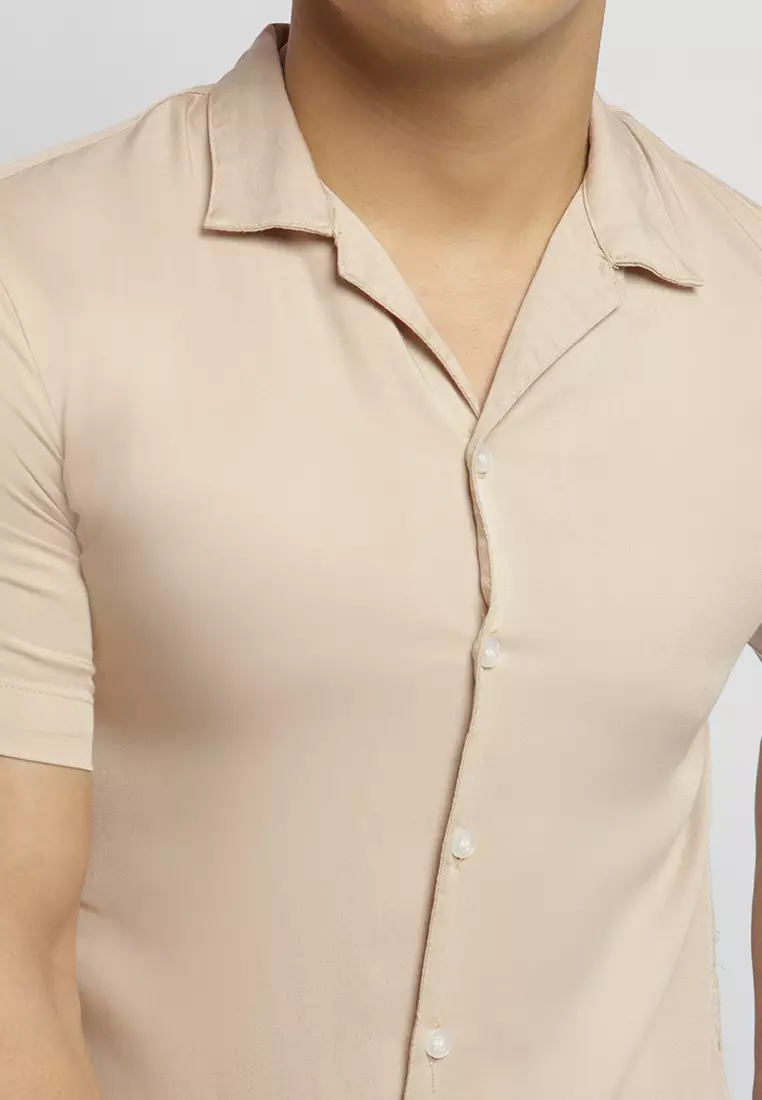 Cuban Beige Casual Shirt