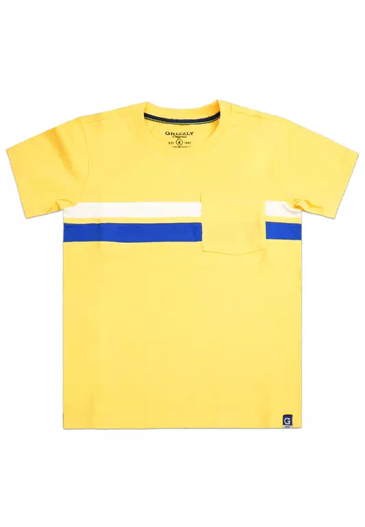 Boys Round Neck Short Sleeve Tees with Chest Pocket