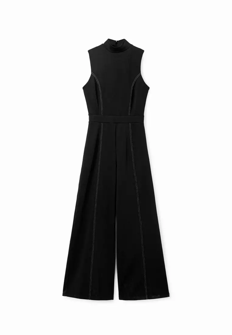 Culotte jumpsuit with stitching 