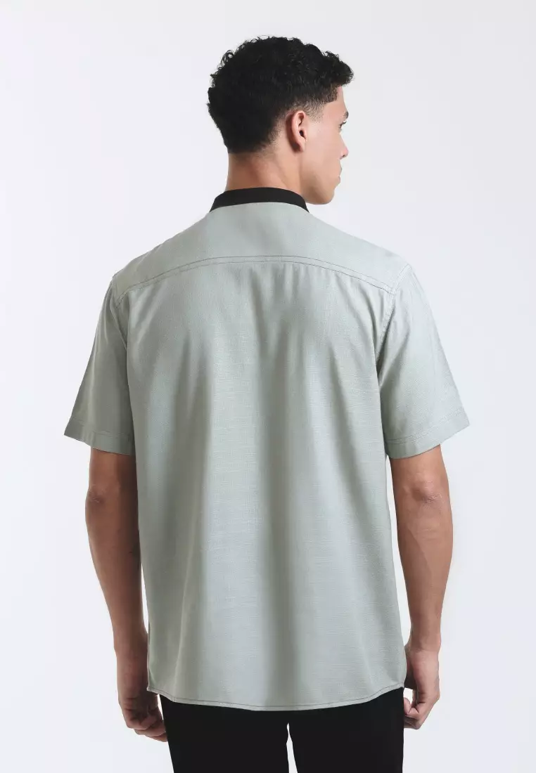 Emba Denim - Arsalan Kemeja Koko Pria Lengan Pendek Regular Light Green
