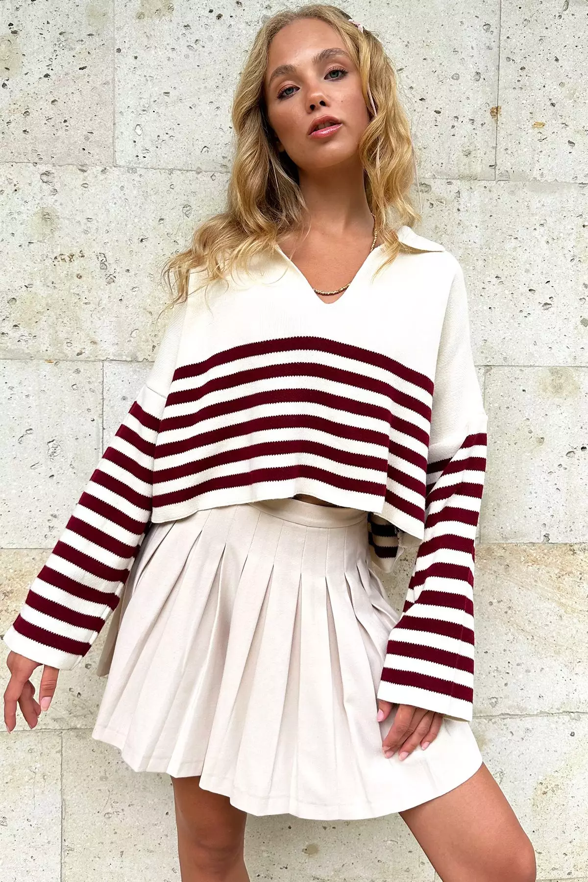 Crop Striped Sweater