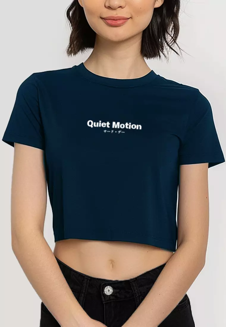 LTG99 Kaos Crop Wanita RCP Quiet Motion Navy