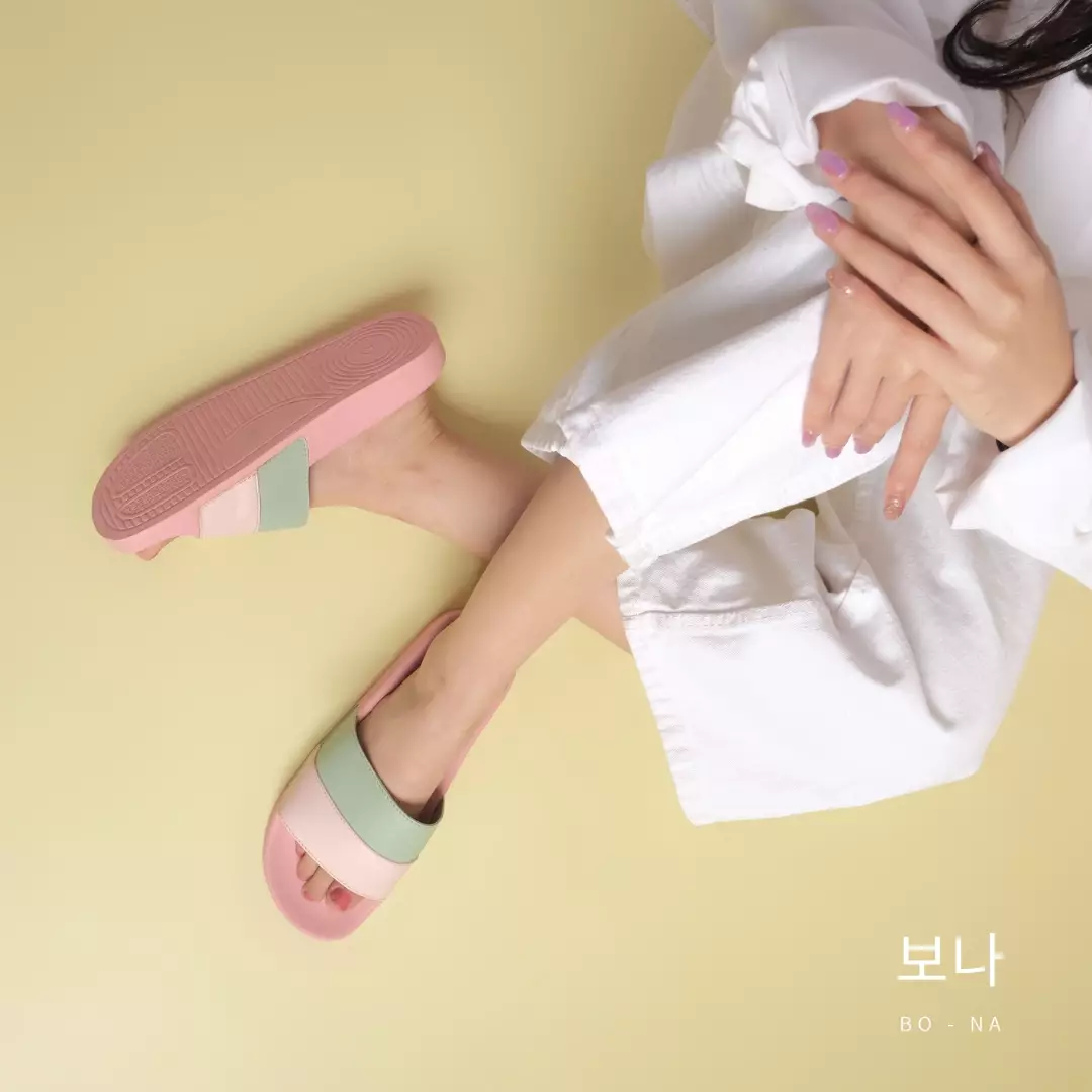 Sandal Wanita Cogen Bona Series - Pink - Green