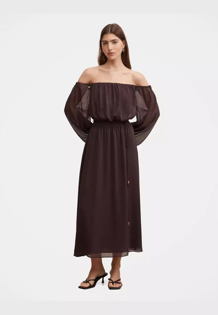 Elodie Off Shoulder Midi Dress