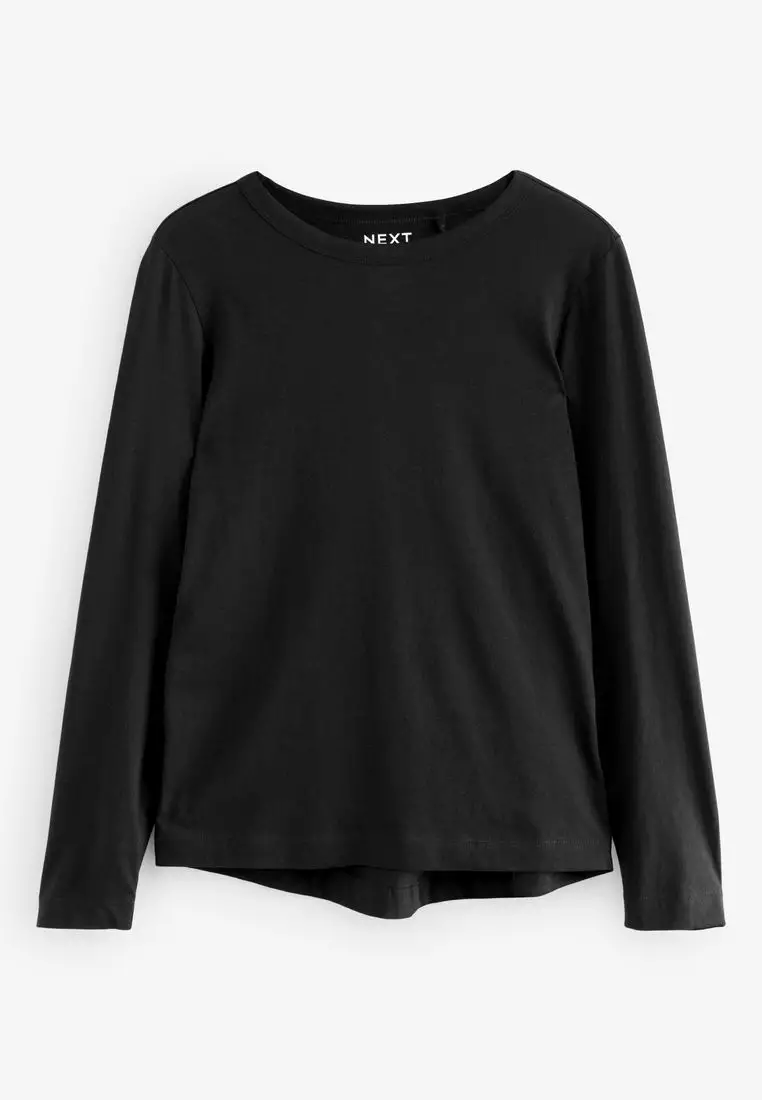 Black 100% Cotton Long Sleeve T-Shirt