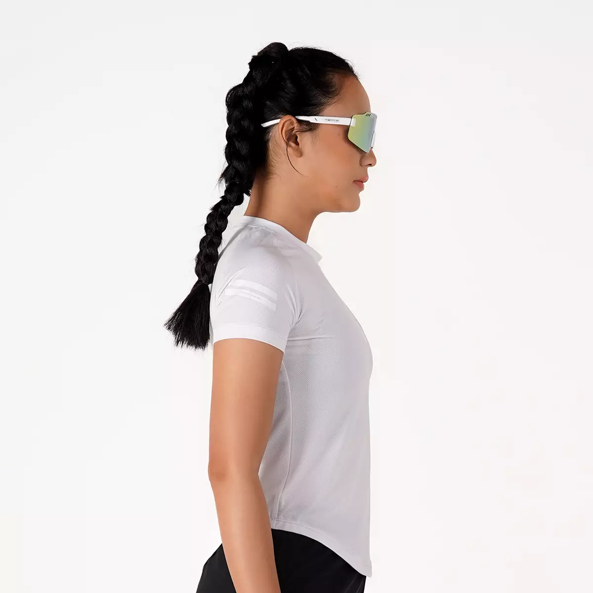 Tiento Jersey Running Women Kaos Olahraga Wanita Baju Lari Quick Dry South Pure White