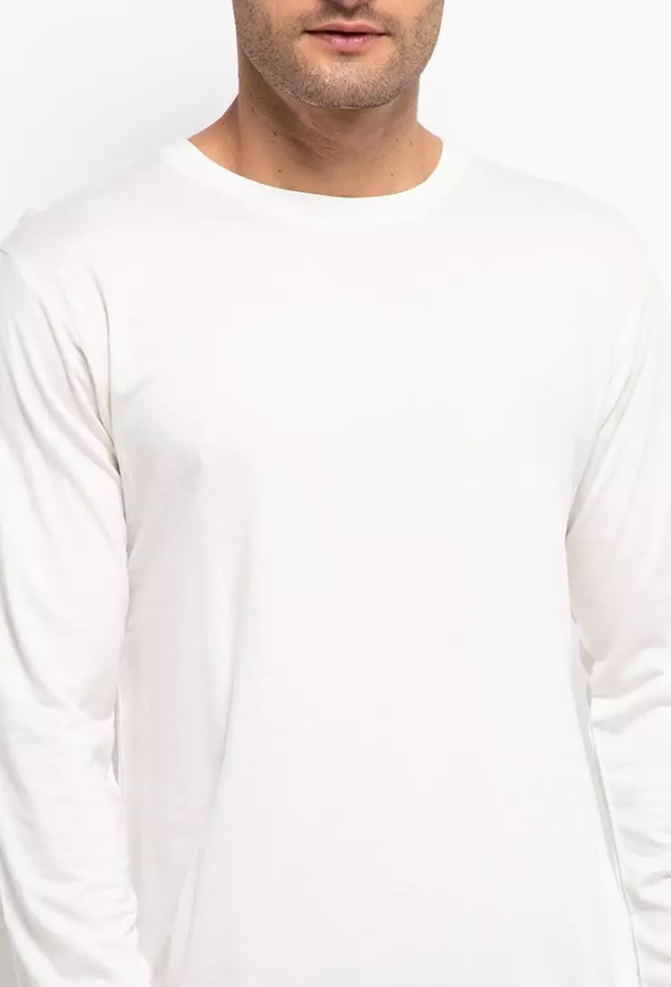 MTN54 kaos LS long sleeve tangan panjang pria third day instacool polos putih