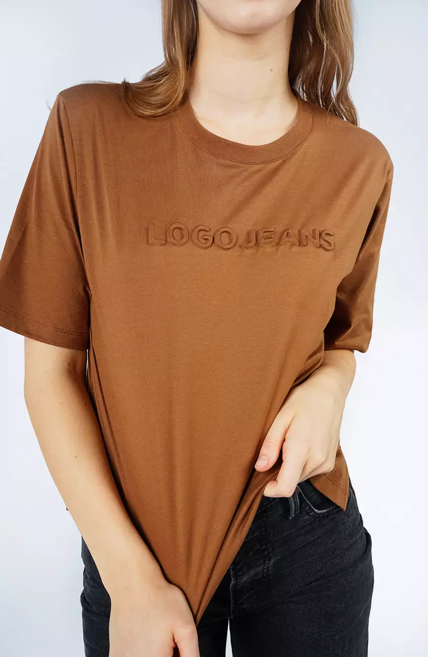T-Shirt Kaos Wanita Boxy Izzora Brown