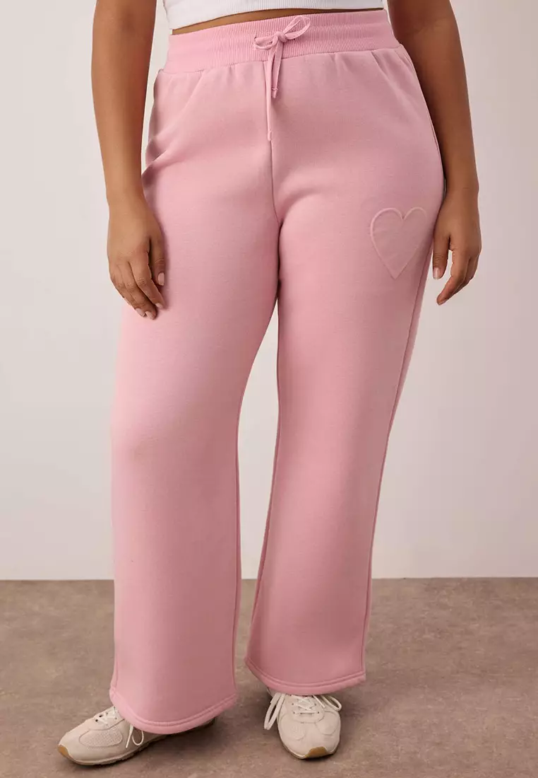 Pink Hooded Embossed Printed Sharodnlu Knitted Large Size Tracksuit Set Tbbaw26Ts00009