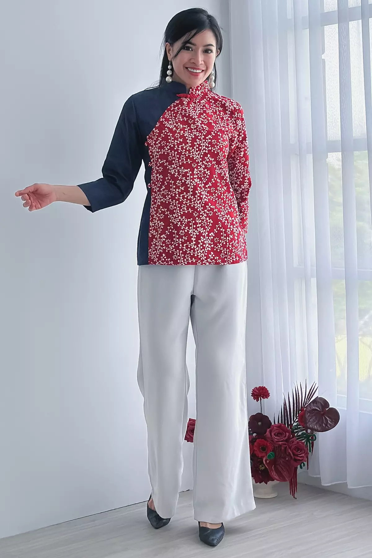 Juniper Rintik Merah Batik Blouse