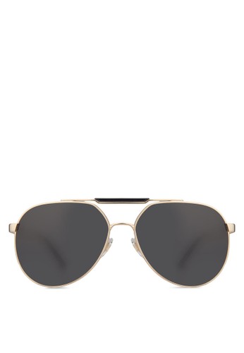 Pop Czalora 折扣碼hic Versace Log Sunglasses, 飾品配件, 飛行員框