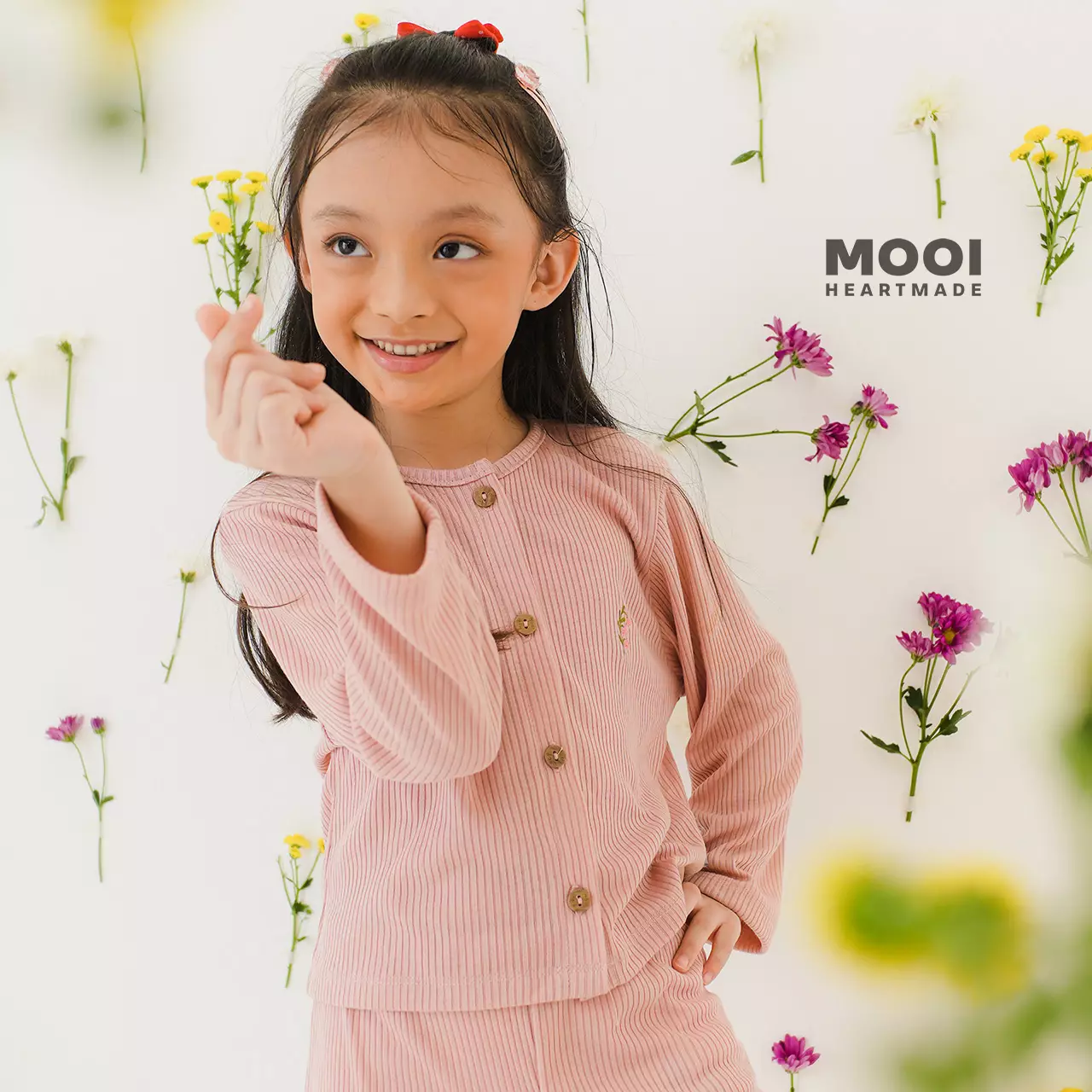 Mooi Cardigan Anak Cherry Cardigan - Pink Peach