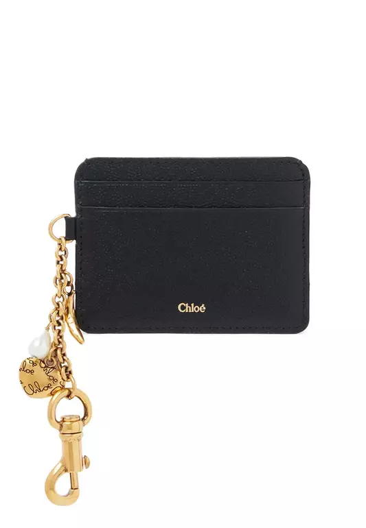 Charms Card Holder In Grained Leather Black CH25AP977Q12001